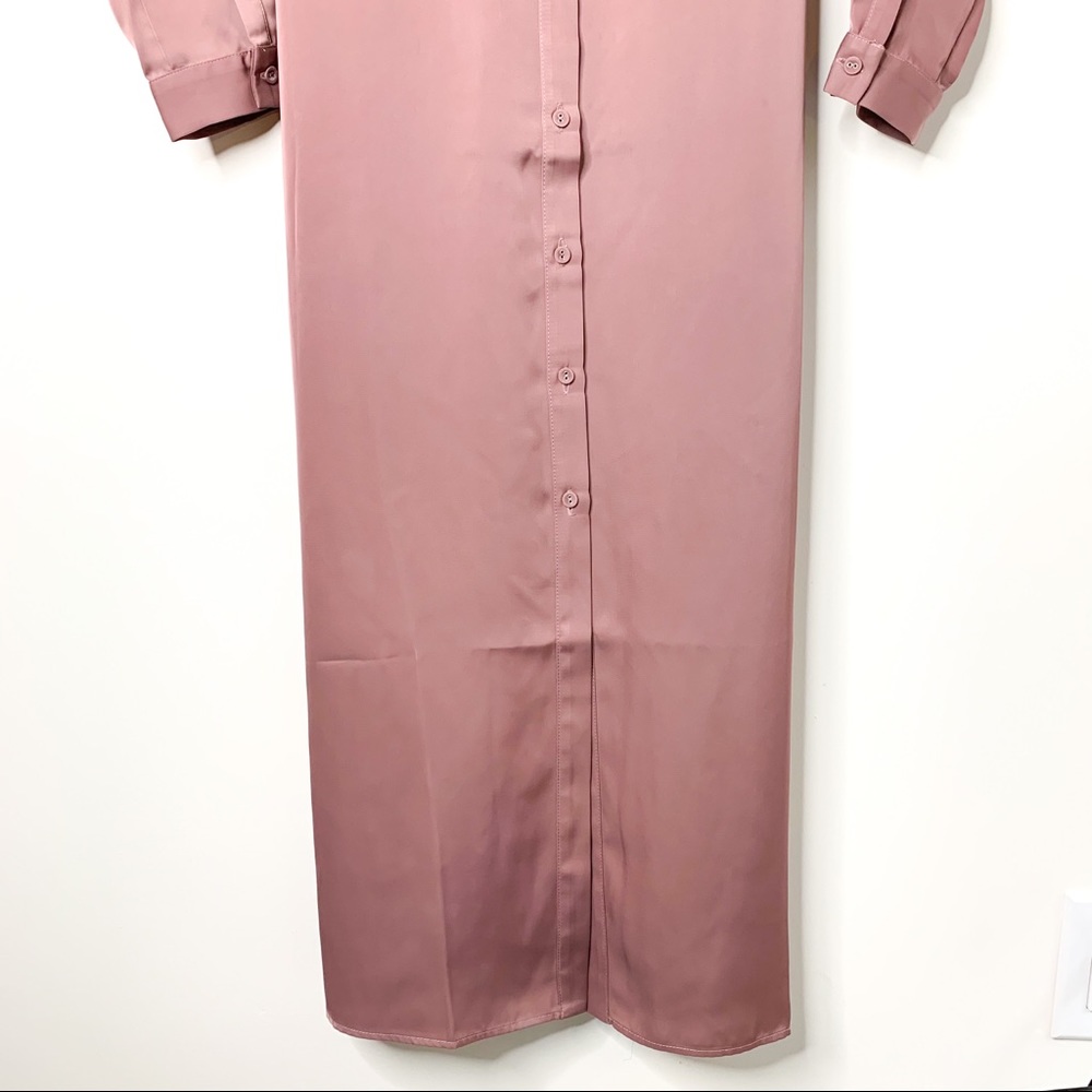 L’Academie Long Sleeve Shirt Dress Mauve S NWT - Picture 9 of 15